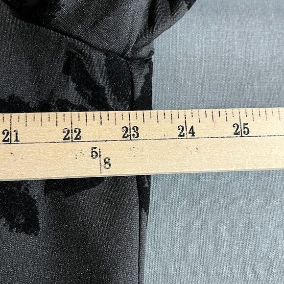 89th & Madison Blazer Jacket Womens XL Black Floral Velvet Burnout Open Front - Picture 10 of 10